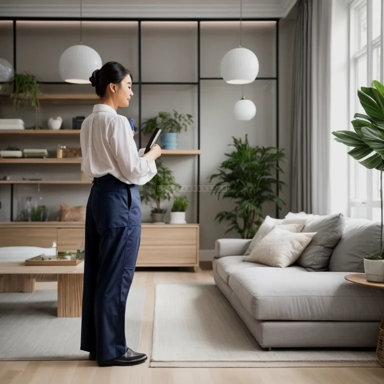 Reinigungskraft beim Staubsaugen